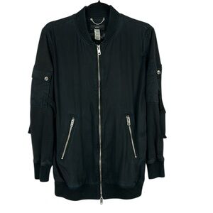 Diesel Mens Casual Streetwear Lyocell Full Zip Bomber Jacket Medium Black